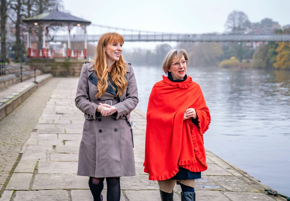 Labour Deputy leader Angela Rayner (left) meeting newly elected Labour MP Samantha Dixon in Chester after she won the Chester by-election